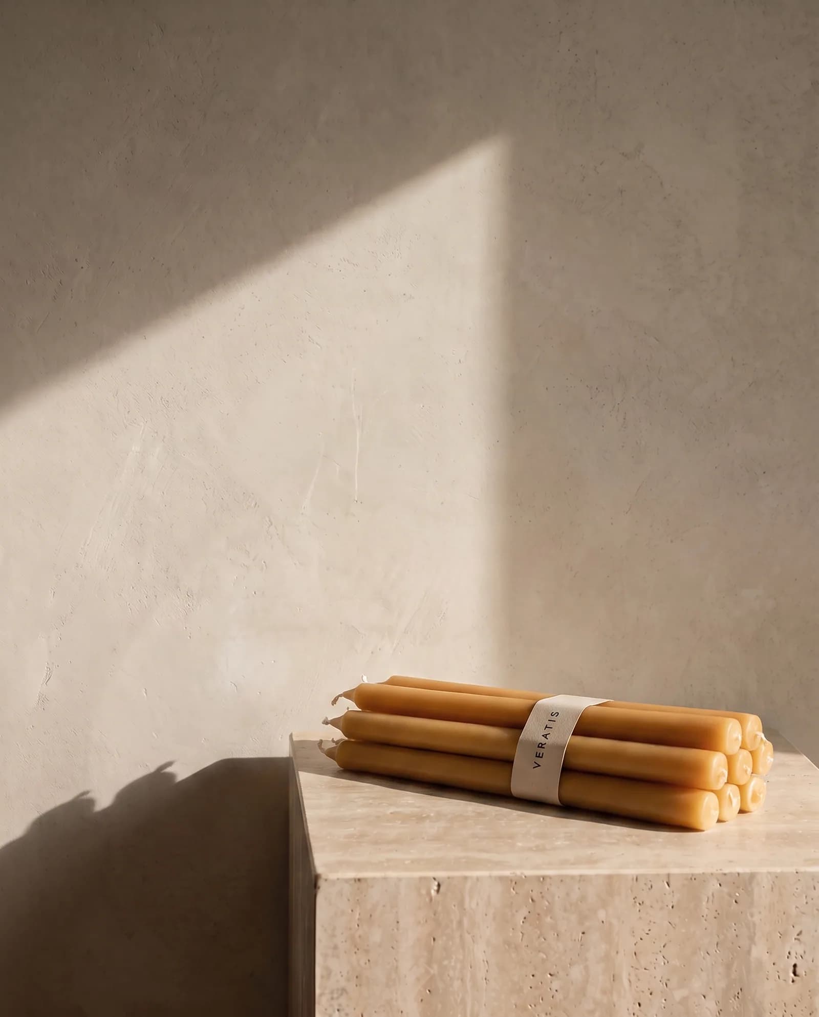 Beeswax Tapers — Set of six, 25 cm, roughly 8 hours each
