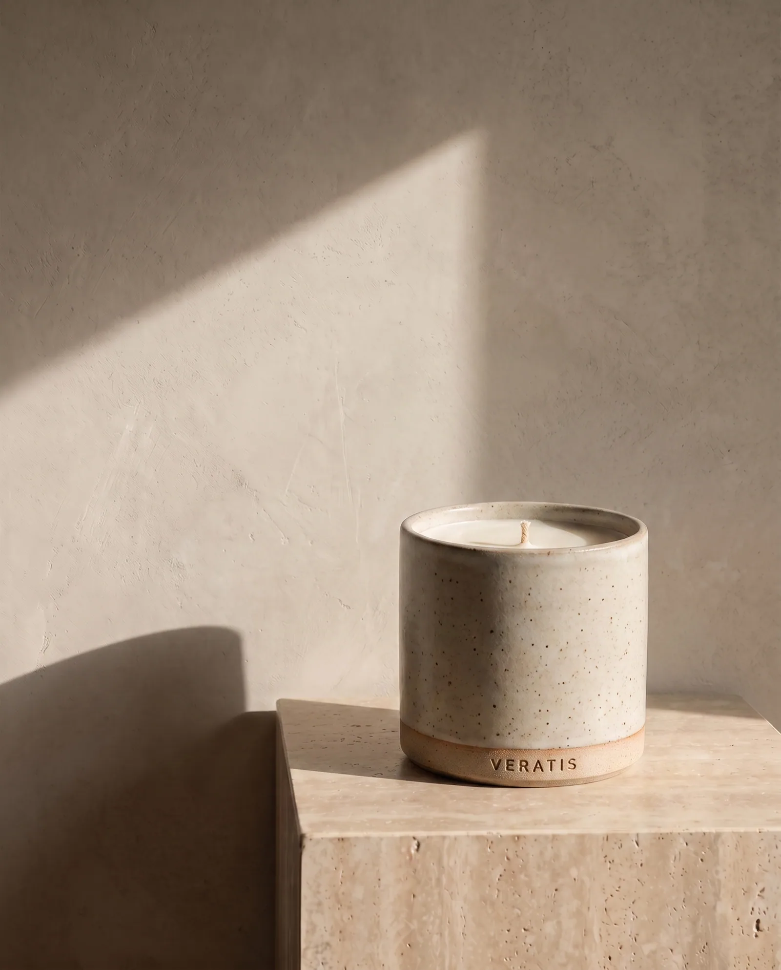 Candle Vessel — Refillable stoneware vessel with an unscented insert