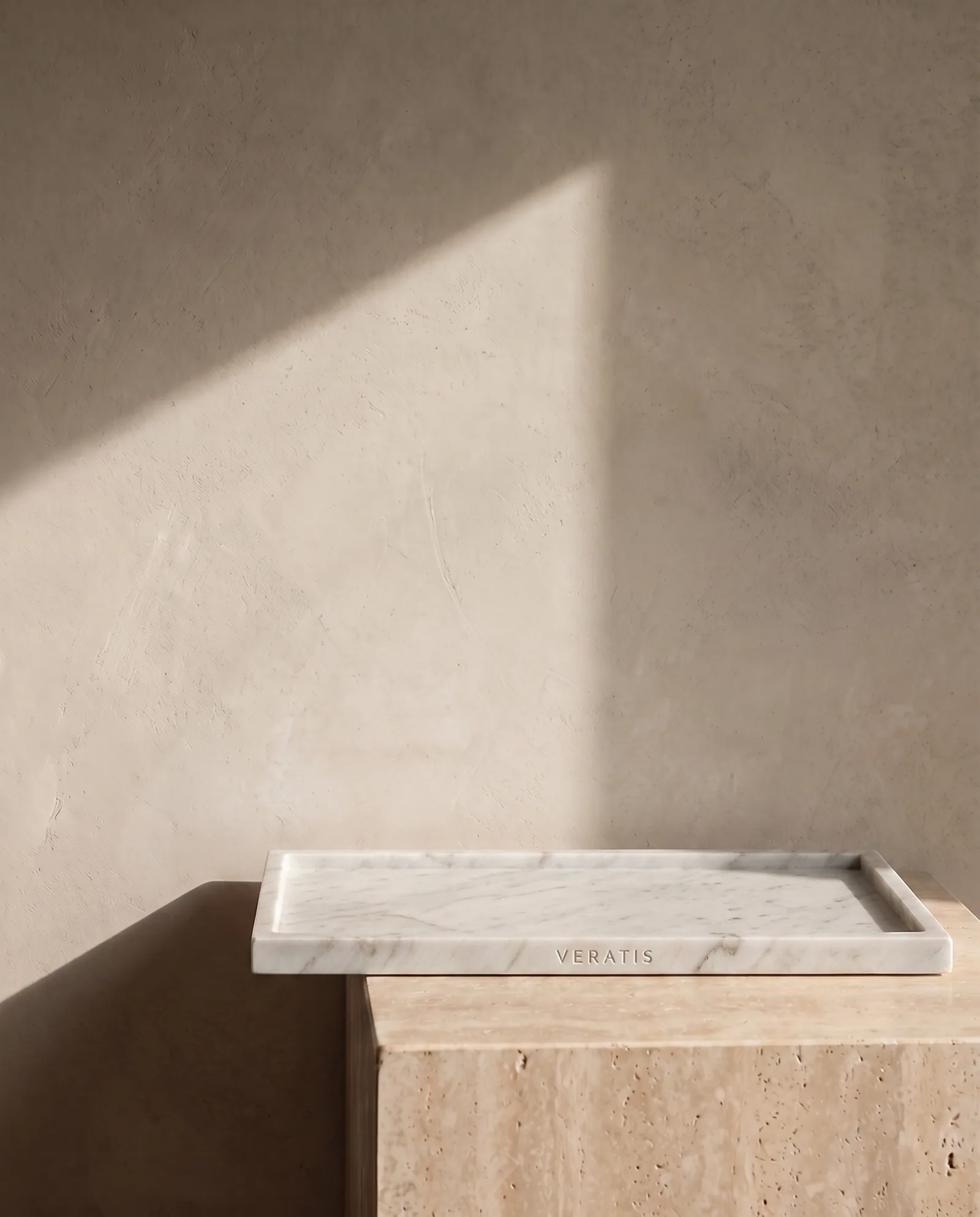 Marble Bath Tray — 40 × 18 cm honed marble tray