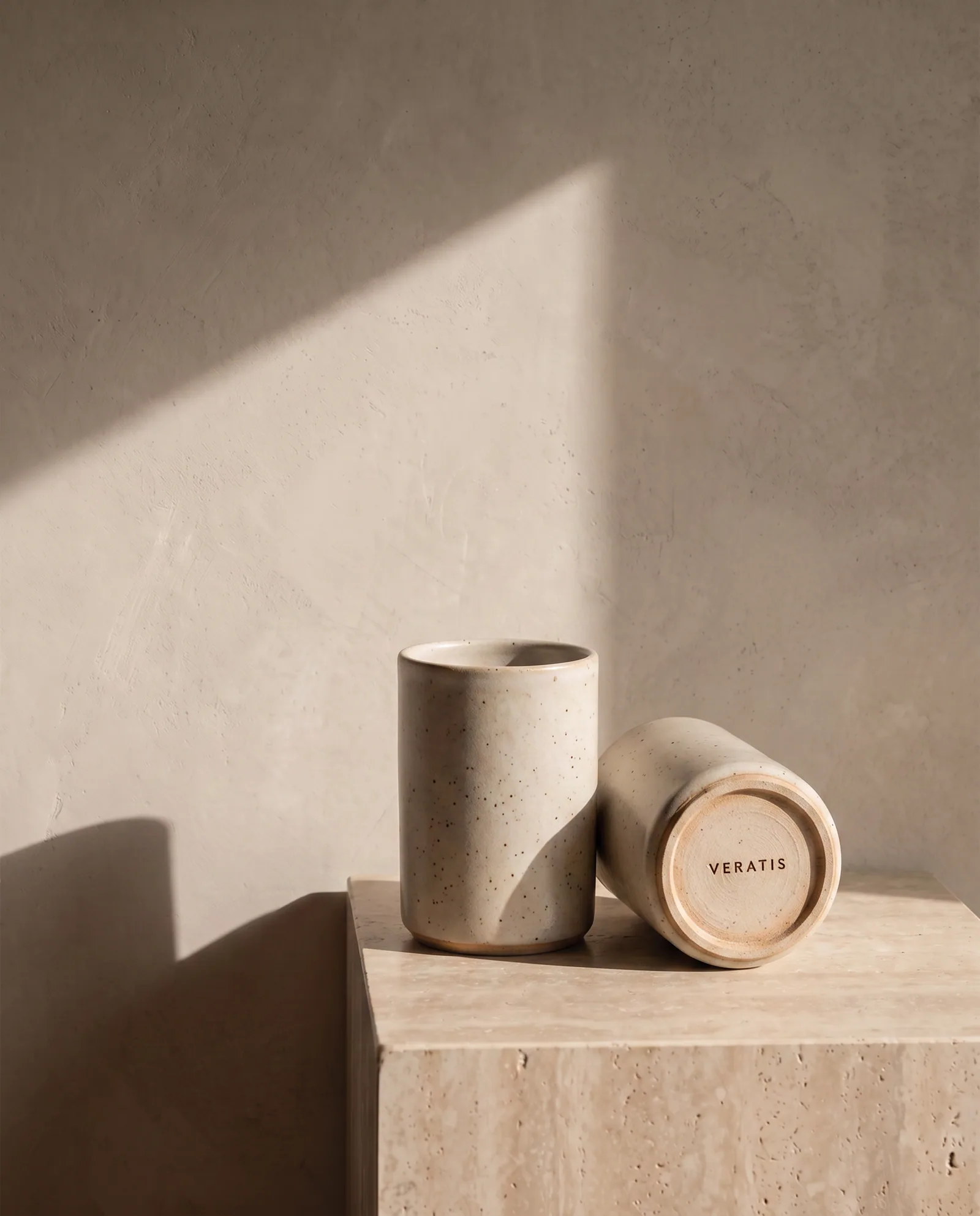 Stoneware Tumbler — Bathroom tumbler for brushes or water