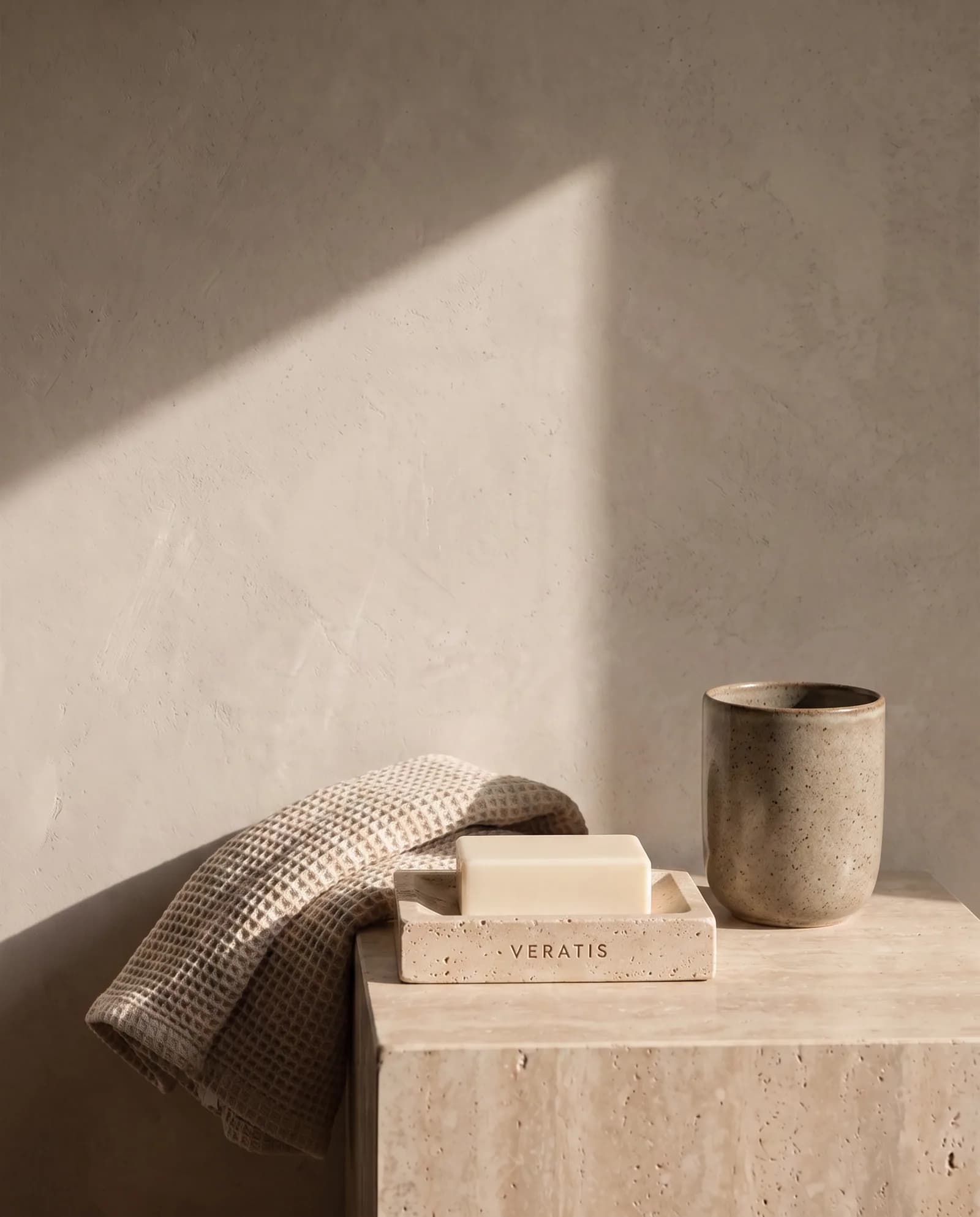 The Bath Set — Soap dish, tumbler, towel and bath mat